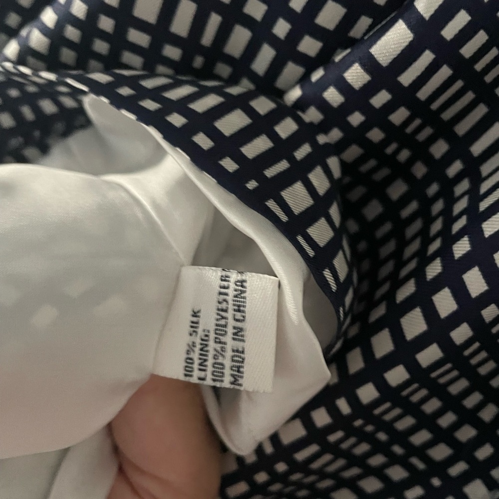 Elizabeth McKay Scotland Silk Wrap Dress Blue Check - Picture 7 of 12